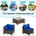 thumbnail image 2 of Magic Union 7 Pieces Patio Furniture Sets Outdoor Sectional Patio Sofa All Weather Manual Weaving Wicker Rattan Patio Seating Sofas with Cushion Glass Table for Backyard Balcony Poolside,Blue, 2 of 6