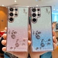 thumbnail image 3 of for Samsung Galaxy S23 Ultra Glitter Clear Case for Women Girls Cute Flower Bling Sparkle Luxury Plating Full Lens Camera Protection Phone Cover for S23 Ultra 5g 6.8" 2023 (Pink), 3 of 10