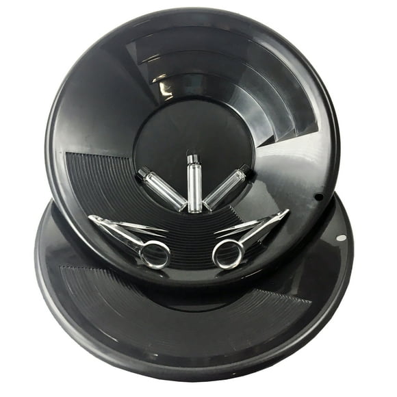 7pc ASR Outdoor Classic Field Gold Panning Kit Black Dual Riffle Pans