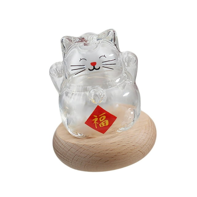 Tarro de cristal con forma de gato, tarro de almacenamiento, creativo, bonito, adorno de mesa, decorativo, mini transparente Estilo C