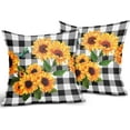 thumbnail image 2 of Sunflower Pillow Covers 18x18 Set of 2 Summer Flower Black Buffalo Plaid Yellow Floral Throw Pillows Farmhouse Outdoor Decorative Pillowcase Linen Square Cushion Cover for Home Couch Bed, 2 of 6
