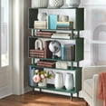thumbnail image 2 of Simple Living  Margo Mid-Century Modern 3-tier Bookshelf - 59.5"h x 36"w x 11.8"d Green Painted, 2 of 5