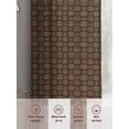 thumbnail image 6 of Dark Brown Rattan Sheer Curtains 45 Inch Length 2 Panels Set, Vintage Abstract Wicker Texture Voile Window Treatment Rod Pocket Small Kitchen Curtains Drapes for Bedroom 52"x45"x2, 6 of 7