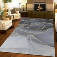 thumbnail image 2 of Luxury Nordic Black And Gray Gilt Marble Washable Rug, Modern Abstract Ripple Area Rug, Absorbent Non-Slip Thin Foldable Mat For Living Room Bedroom Kitchen Dorm Entryway Hallway 3x5ft, 2 of 6