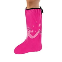 COEQINE Breast Cancer Leg Cast Cover Pink Ribbons Cast Sleeve for Foot Leg Protector Stylish Cast Socks Cover Soft Fabric Leg Plaster Sleeve for Women Men Seniors Size L
