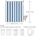 thumbnail image 2 of Shower Curtain Abstract Classic Blue and White Stripe Graphic Modern Waterproof Polyester Fabric 72 x 72 inches Set with Hooks, 2 of 5