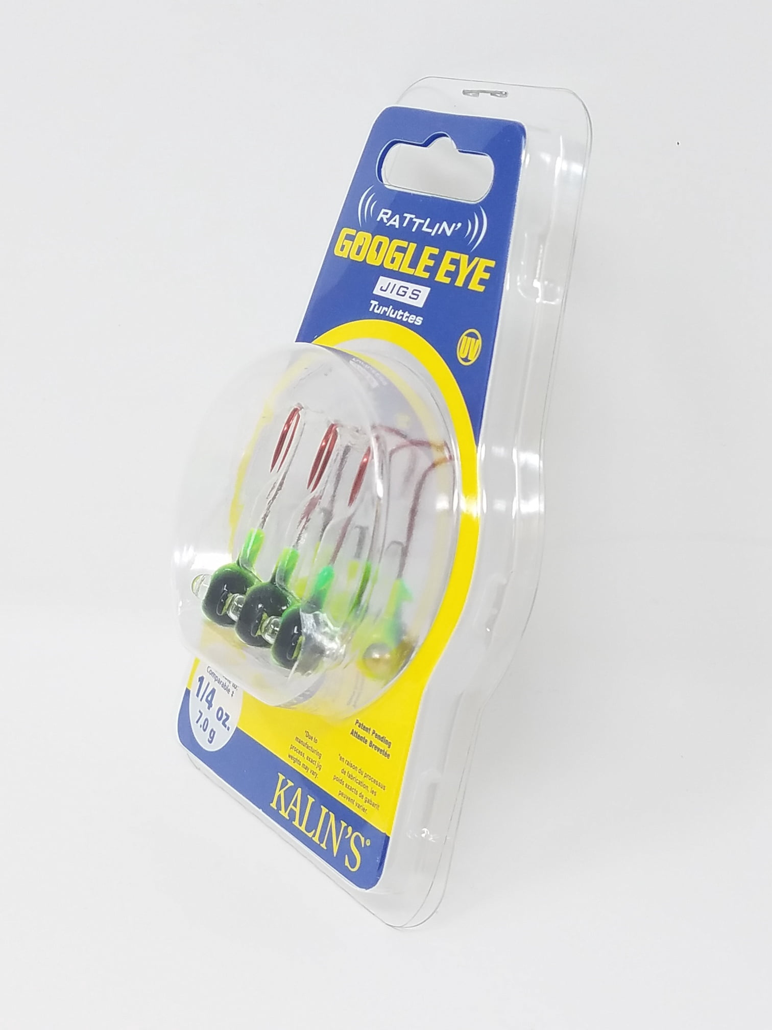 (2 pack) Acme Tackle Kalins Google Eye Rattlin Soft Plastics Fishing Lure Jig 1/4 oz. Firetiger 3 Pack