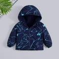 thumbnail image 2 of Toddler Boys Windbreaker Fleece Lined Casual Outerwear Winter Warm Kids Lightweight Zipper Hooded Jacket Waterproof Windproof Coat for 3-12 Years, 2 of 9