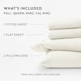thumbnail image 3 of Ivory 4 Piece 100% Cotton Flannel Deep Pocket Sheet Set, King, by Noble Linens, 3 of 8