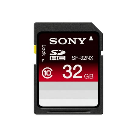 Sony SF-32NX/TQ - Flash memory card - 32 GB - Class 10 - SDHC - for Handycam HDR-CX190, CX580, NEX-VG20, VG30; a SLT-A57, A58, A65; a NEX 5ND, 5NK, 5NY; (Sony Nex 6 Best Price)