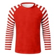 thumbnail image 3 of Mens Striped Long Sleeve Crew Neck T Shirt Casual Basic Top Tee Shirt Clothes, 3 of 5