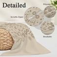thumbnail image 3 of Japanese Throw Pillow Covers, Beige Farmhouse Retro Floral Leaf Pattern Soft Breathable Pillow Cases with Invisible Zipper for Sleeping, Small Pillowcases for Couch Bed Sofa Chair 16x24 Inches, 3 of 9