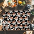 thumbnail image 6 of Western Christmas Placemat of 1 PC, Cow Texture Cowboy Santa Claus Table Mats Washable Heat-Resistant Non-Slip Place Mats for Kitchen Dinner Table Indoor Outdoor Decor,13x19 Inch Black White, 6 of 9