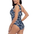 thumbnail image 5 of Yiaed Dragons Print Women One Piece Swimsuits Tummy Control One Shoulder Bathing Suits Pattern Ruffle Swimwear-XX-Large, 5 of 8