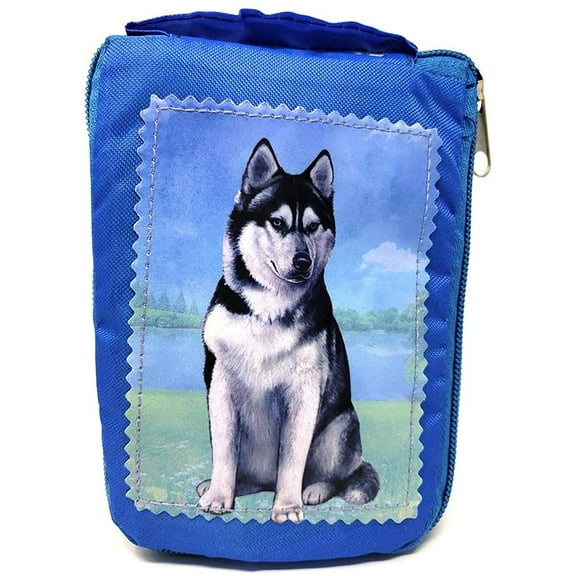 Siberian Husky Foldable Bag - Durable, Waterproof - Zippered Market Tote