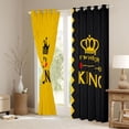 thumbnail image 3 of Homewish Queen And King Blackout Curtains Set of 2 (52x84 Each),Princess Crown Window Curtains,Yellow Black Curtains and Drapes For Girl Kids,Ultra Soft Home Decor, 3 of 6