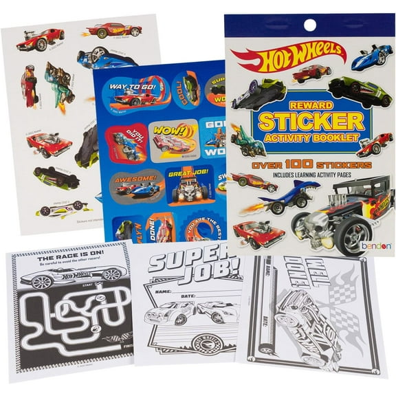 Bendon Hot Wheels Rewards Sticker Booklet Pad ( PACK OF 3)