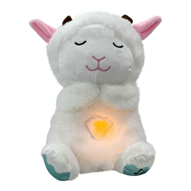 Conejito de peluche para dormir con sensor de llanto | Conejito de peluche con luz relajante y sonidos relajantes | Ayuda para dormir a recién nacidos | Juguete reconfortante para la educación temp