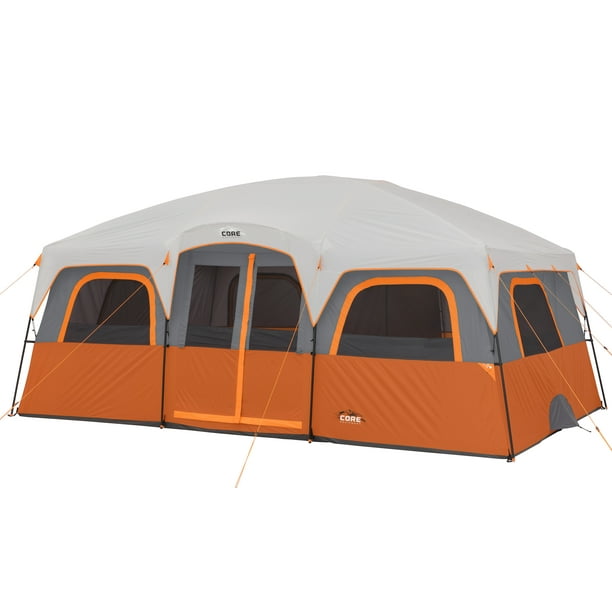 Core Equipment 12-Person 2-Room Straight Wall Cabin Camping Tent ...