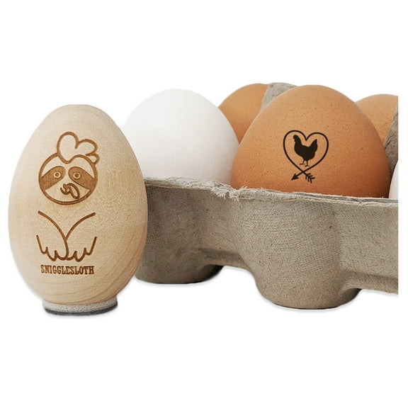 Chicken in Arrow Heart Egg Chicken Rubber Stamp - Mini 1/2 Inch