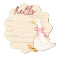 thumbnail image 1 of Letrero de anuncio para bebé FYSUIMU Silly Goose Pink Bow Wood, 1 of 7