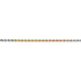 thumbnail image 3 of Real 14kt Tri-Color 1.75mm Diamond Cut Rope Chain; 18 inch; Lobster Clasp; for Adults and Teens; for Women and Men, 3 of 5
