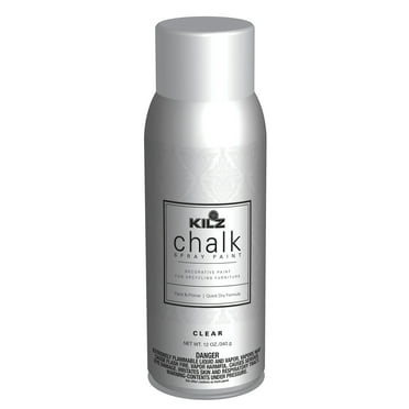 KILZ Chalk Spray Paint, Interior, Ultra Flat, Clear, 12 Ounces