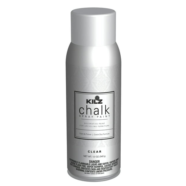KILZ Chalk Spray Paint, Interior, Clear, 12 Ounces