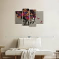 thumbnail image 2 of Elephant Stock Fluttering Afro Pop Wall Art - Horizontal Multi Panel Canvas - Living Room Wall Decor - People Multi Panel - Blue And Black Decor - 36" x 22", 2 of 8
