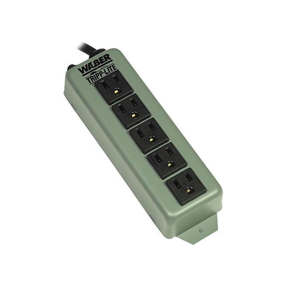 WABER POWER STRIP METAL 5-15R 5 OUTLET 5-15P 6FT CORD