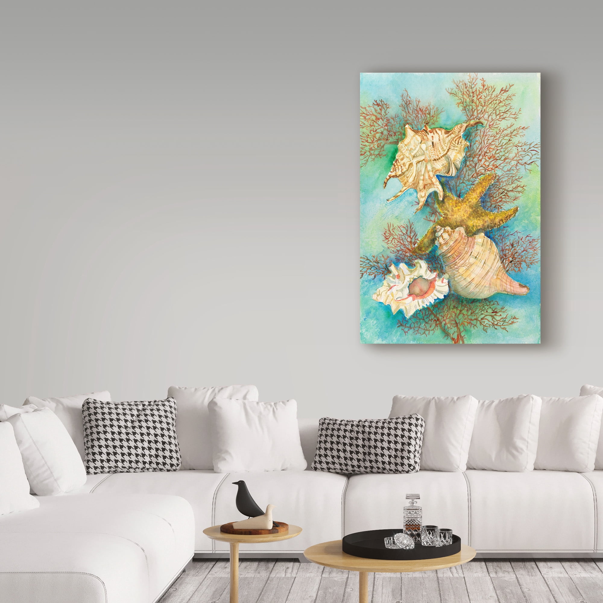 Trademark Fine Art 'Shells In The Deep Green Sea' Canvas Art by Joanne Porter