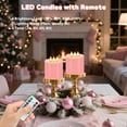 thumbnail image 3 of Large 3 Wick Flameless Candles, 4"x4" Flickering Flameless Candles with Remote & Timer, Dimmable Real Wax LED Candles Battery Operated, Electric Pillar Candles for Home Xmas Wedding Decor, 3 of 7