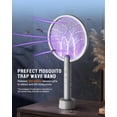 thumbnail image 6 of Electric Fly Swatter Racket, 4000V Bug Zapper with 1800mah Rechargeable Battery & Dual Modes, 2 in 1 Purple Mosquito Light Killer with 3-Layer Safety Mesh for Indoor Home Patio Camp(1 Pack), 6 of 9