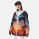 thumbnail image 3 of Balery Red And Blue Fire Cloud Dragon Sudadera ligera de manga larga con capucha y protección solar UPF 50+ para hombre y mujer, ideal para pesca y running-Small, 3 of 7