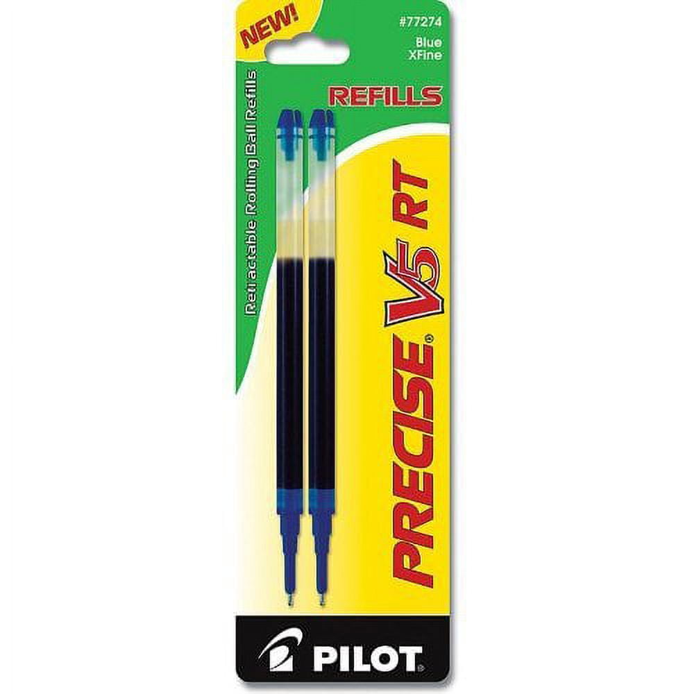 Pilot Precise V5 RT Rolling Ball Extra Fine Point, Blue Ink 6 Pens & 12 Refills