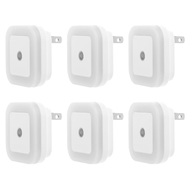 6 piezas de noche luz nocturna de lámpara nocturna enchufe en la lámpara de pasillo de la pared enchufe nosotros