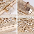 thumbnail image 3 of LinYooLi Rhinestone Clutch Purse,Sparkly Crystal Floral Evening Bag for Women Formal Prom Bridal Wedding Party, 3 of 6