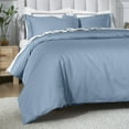 thumbnail image 3 of Superior 650 Thread Count Egyptian Cotton Duvet Cover Set, Medium Blue, Full/ Queen, 3 of 7