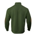 thumbnail image 3 of Dwelliawo Mens Pullover Sweater Quater Button Casual Long Sleeve Collar Knitted Sweaters with Elbow Patches Fall Winter Pullover Army Green 2XL, 3 of 6
