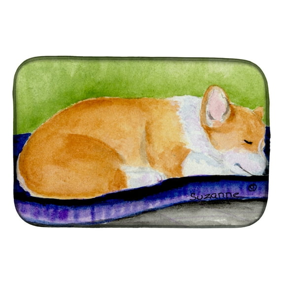 Carolines Treasures SS8920DDM Corgi Dish Drying Mat 14 x 21" multicolor