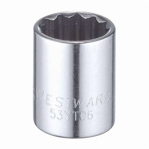 Westward Socket, Steel, Chrome, 9/16 in 53YT06