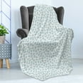 thumbnail image 4 of Scandinavian Soft Flannel Fleece Blanket, Apples with Heart Motifs Monochrome Fruit Motifs Valentines Day Theme, Cozy Plush for Indoor and Outdoor Use, 50" x 60", Pale Blue and White, by Ambesonne, 4 of 5