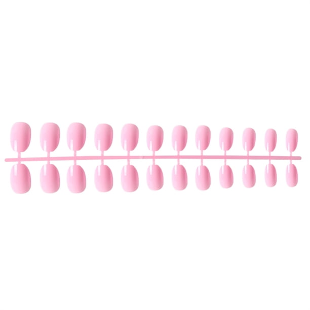 Vogacara 24 piezas de uñas postizas de ataúd resistentes a los arañazos de bailarina corta coloridas uñas acrílicas artificiales de color sólido DIY Juegos de manicura 6 rosa Vogacara CE011412-06