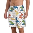 thumbnail image 2 of Kdxio Dinosaur (2) Pattern Mens Casual Shorts - Drawstring Summer Beach Sports Shorts for Men, 2 of 9