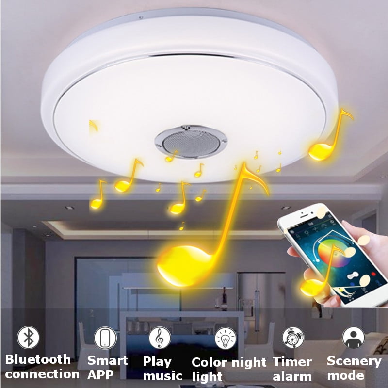 48w Modern Bluetooth Music Speakers Led Ceiling Light Flush