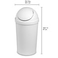 thumbnail image 2 of Sterilite 3 Gal. Round SwingTop Wastebasket White, 2 of 3