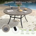 thumbnail image 6 of VOXBIN 7 Pieces Patio Dining Set - 53" Round Dining Table with 6 Swivel Chairs Set for Deck, Graywood Table and Gray Chairs, 6 of 9