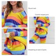 thumbnail image 4 of Conjunto de ropa informal ANGGREK para mujer Traje de ocio Estampado a rayas Poliéster, 4 of 6