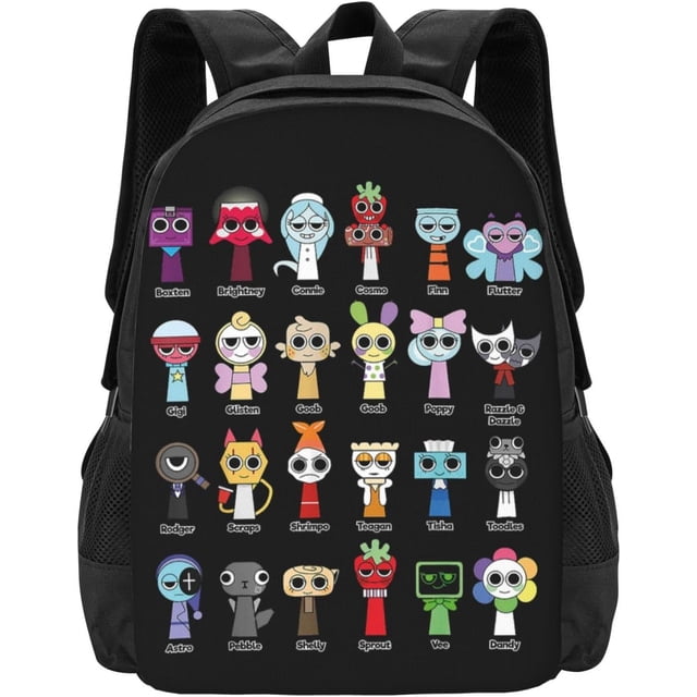 Incredibox Sprunki Backpack Lightweight Large Capacity Laptop Backpacks Game Backpack For Unisex
