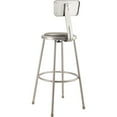 thumbnail image 3 of National Public Seating NPS® 30"Heavy Duty Vinyl Padded Steel Stool With Backrest, Grey, 3 of 5